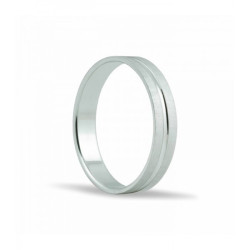 ALIANZA DE BODA PLANA PLANA 4MM ORO BLANCO