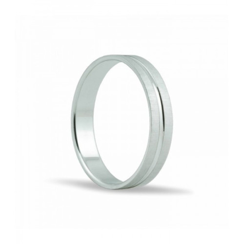 ALIANZA DE BODA PLANA PLANA 4MM ORO BLANCO