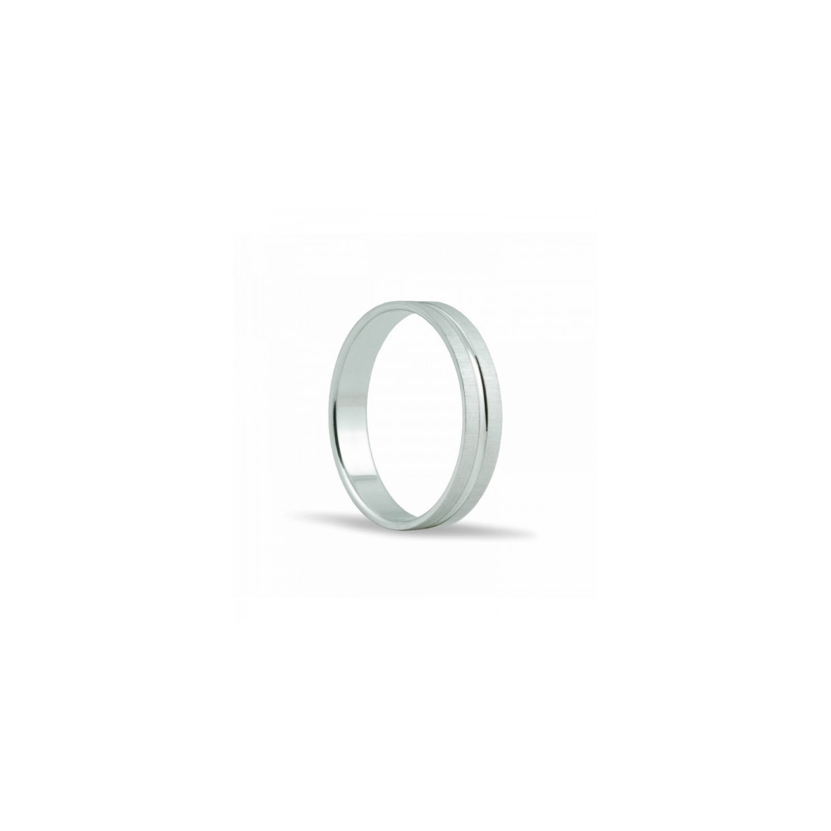 ALIANZA DE BODA PLANA PLANA 4MM ORO BLANCO