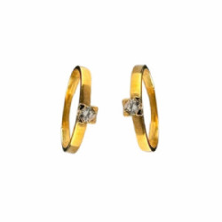 SORTIJA DE ORO PLANA CON PIEDRA - 4009