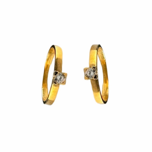 SORTIJA DE ORO PLANA CON PIEDRA - 4009