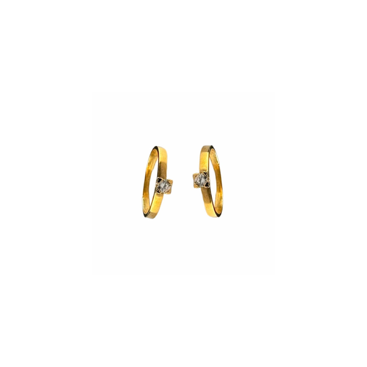 SORTIJA DE ORO PLANA CON PIEDRA - 4009