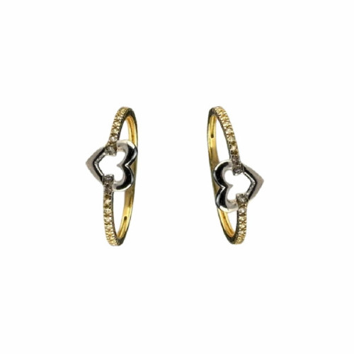 SORTIJA DE ORO BLANCO Y AMARILLO CORAZÓN - 9608-SB
