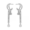 PENDIENTES VICTORIA CRUZ PERLA DOBLE ARO - A4751-00HT