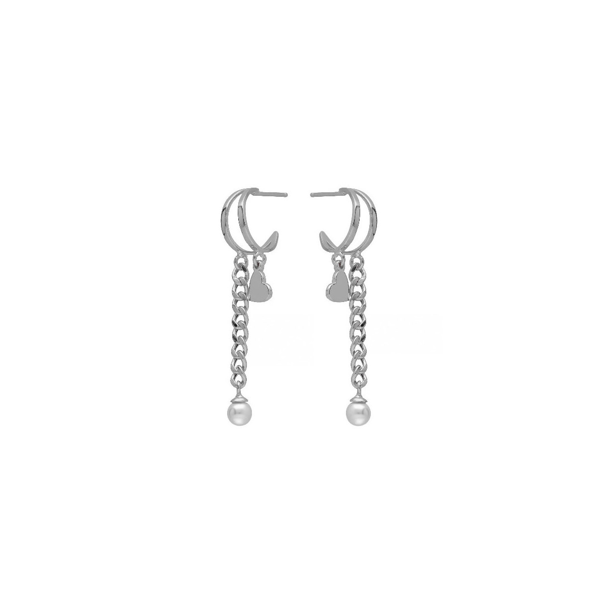 PENDIENTES VICTORIA CRUZ PERLA DOBLE ARO - A4751-00HT