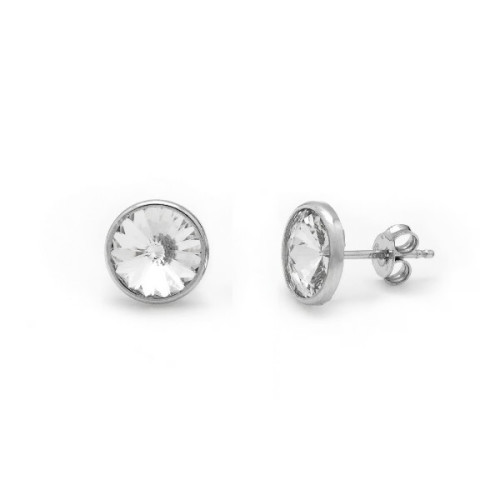 PENDIENTES VICTORIA CRUZ BOTÓN BLANCO CLÁSICO - A2791-07HT