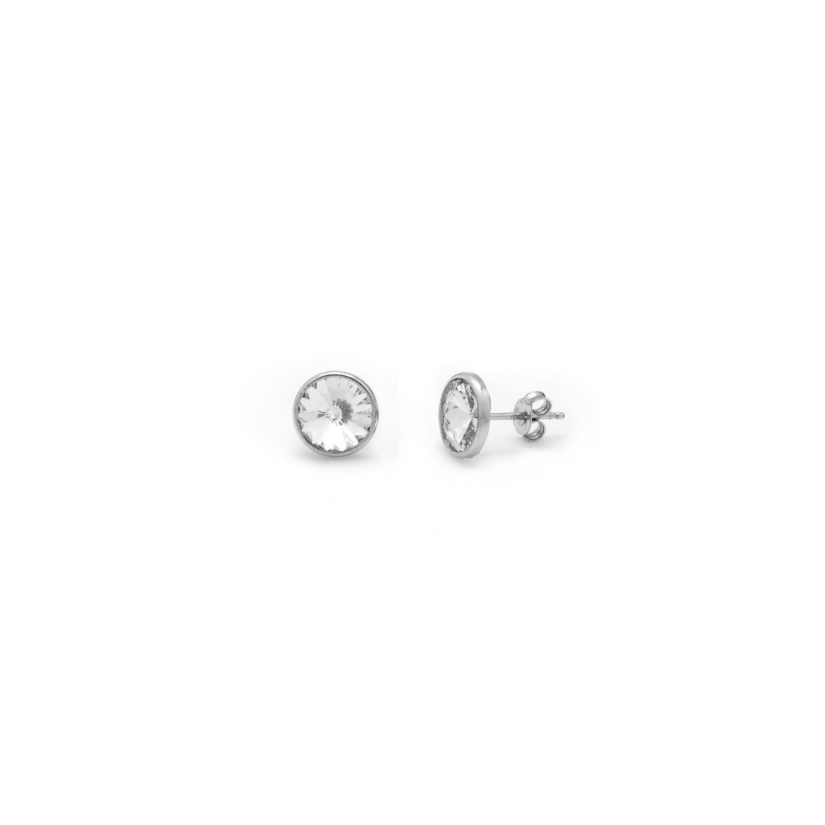 PENDIENTES VICTORIA CRUZ BOTÓN BLANCO CLÁSICO - A2791-07HT