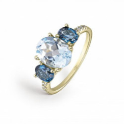 ANILLO LITTA FIORE ORO AMARILLO Y TOPACIO - LRN-277-014-14