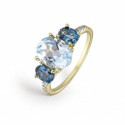 ANILLO LITTA FIORE ORO AMARILLO Y TOPACIO - LRN-277-014-14