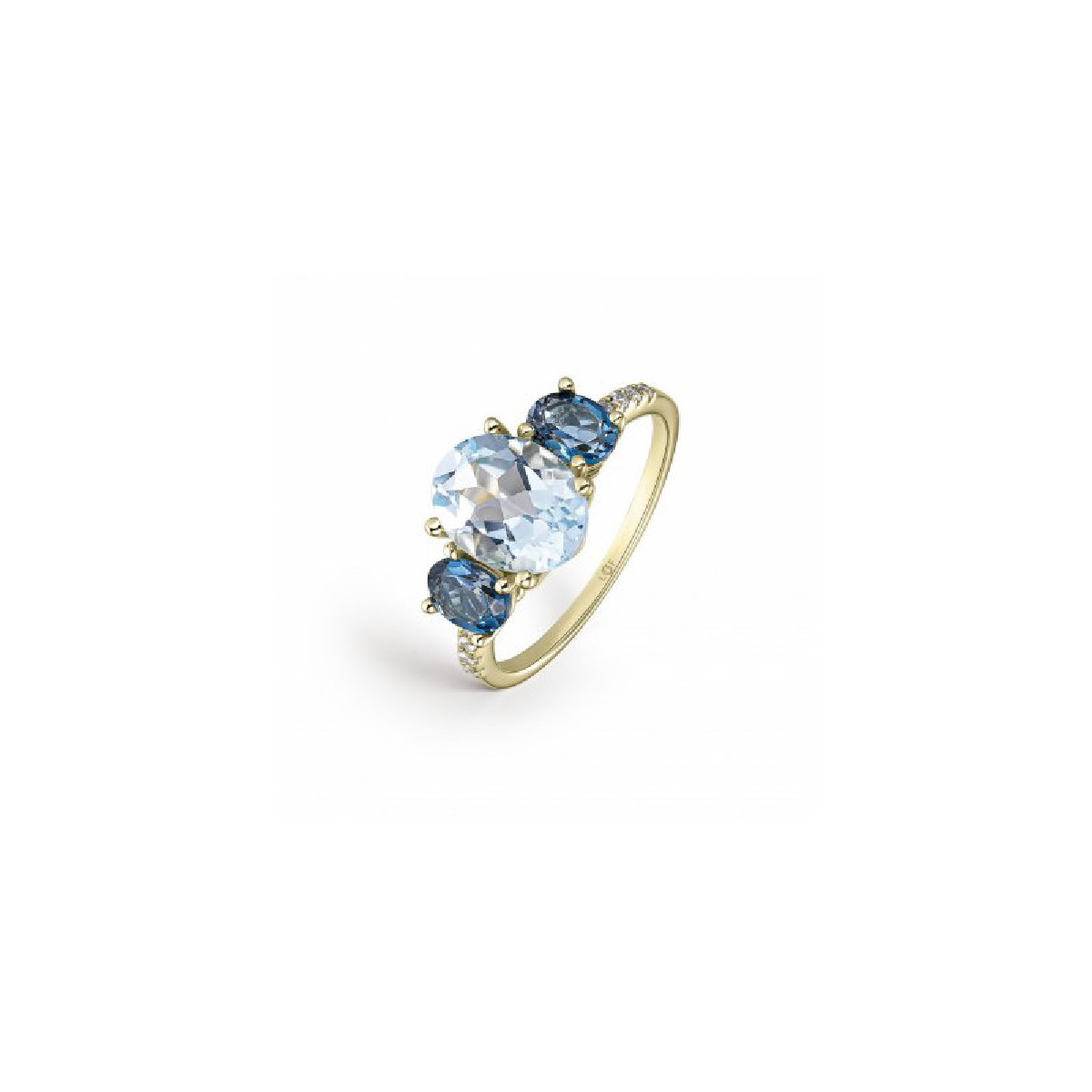 ANILLO LITTA FIORE ORO AMARILLO Y TOPACIO - LRN-277-014-14