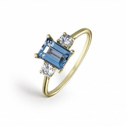 ANILLO LITTA FIORE LRN ORO Y TOPACIO - LRN-280-037-14
