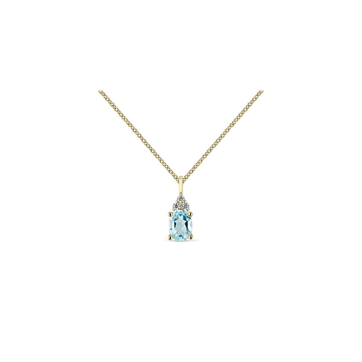 GARGANTILLA LITTA FIORE ORO AMARILLO CIRCONITAS Y TOPACIO - LNL-215-800-UU