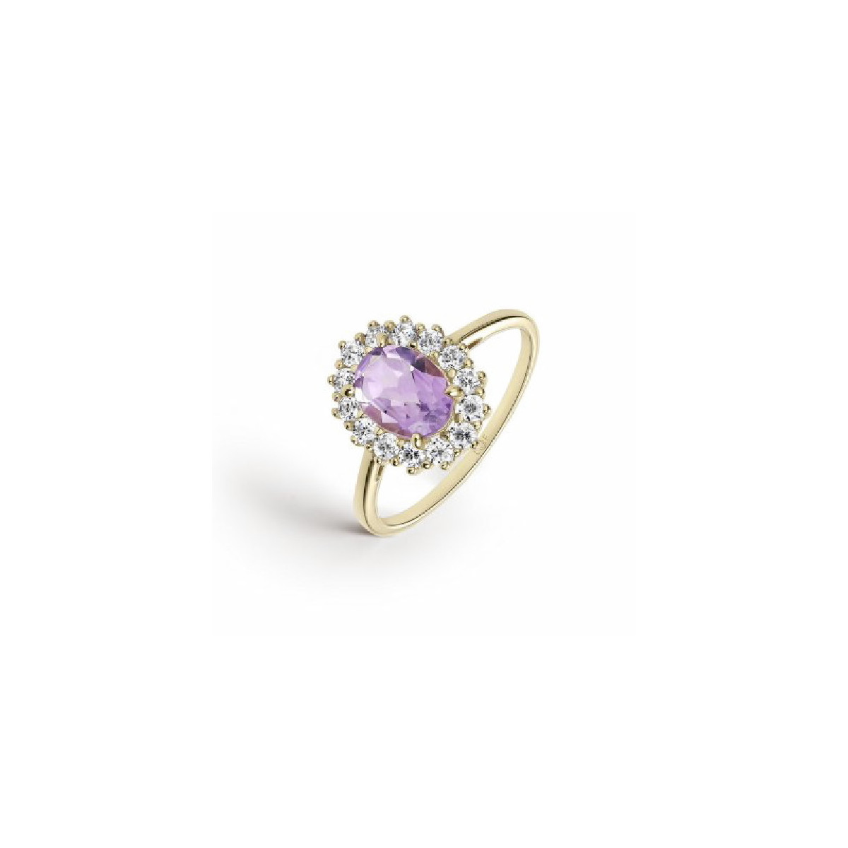ANILLO LITTA FIORE ORO Y AMATISTA - LRN-204-810-16