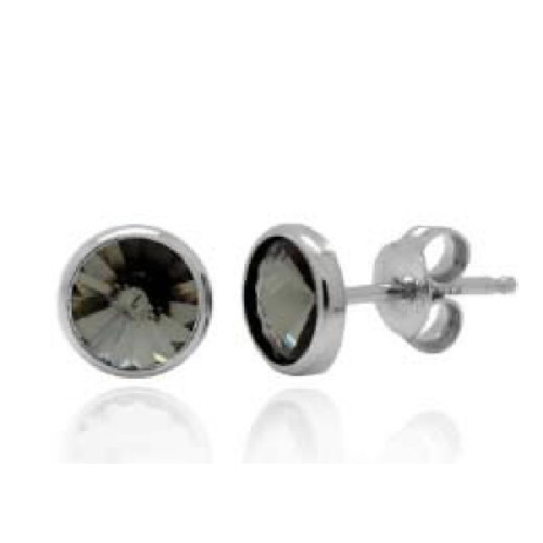 PENDIENTES VICTORIA BOTON GRIS PLATA - A3331-10HT