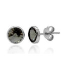 PENDIENTES VICTORIA BOTON GRIS PLATA - A3331-10HT