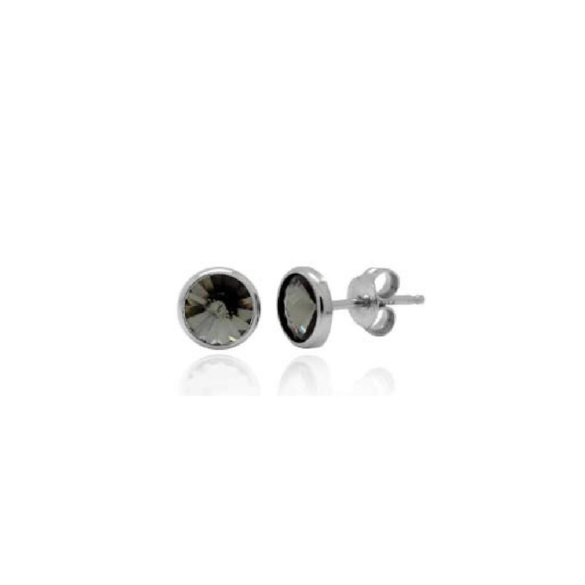 PENDIENTES VICTORIA BOTON GRIS PLATA - A3331-10HT