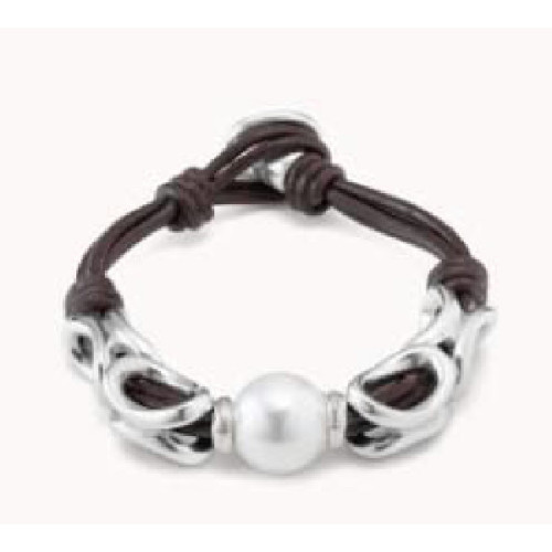 PULSERA UNO DE 50 OVALADA PERLA CENTRAL - PUL2316MARMTL0M