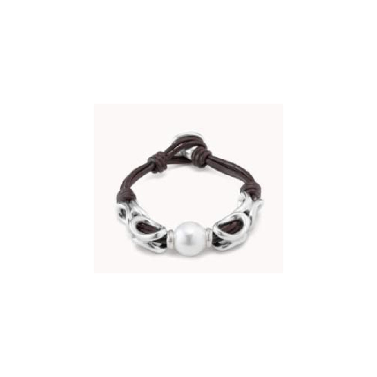 PULSERA UNO DE 50 OVALADA PERLA CENTRAL - PUL2316MARMTL0M
