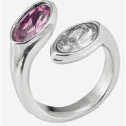 ANILLO UNO DE 50 MUJER PLATA Y ROSA - ANI0736MCLMTL15