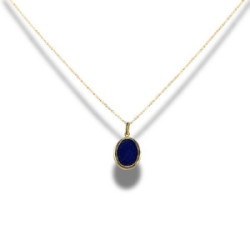 GARGANTILLA DE ORO CON PIEDRA AZUL - 564310
