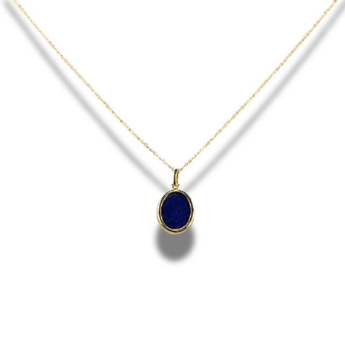 GARGANTILLA DE ORO CON PIEDRA AZUL - 564310