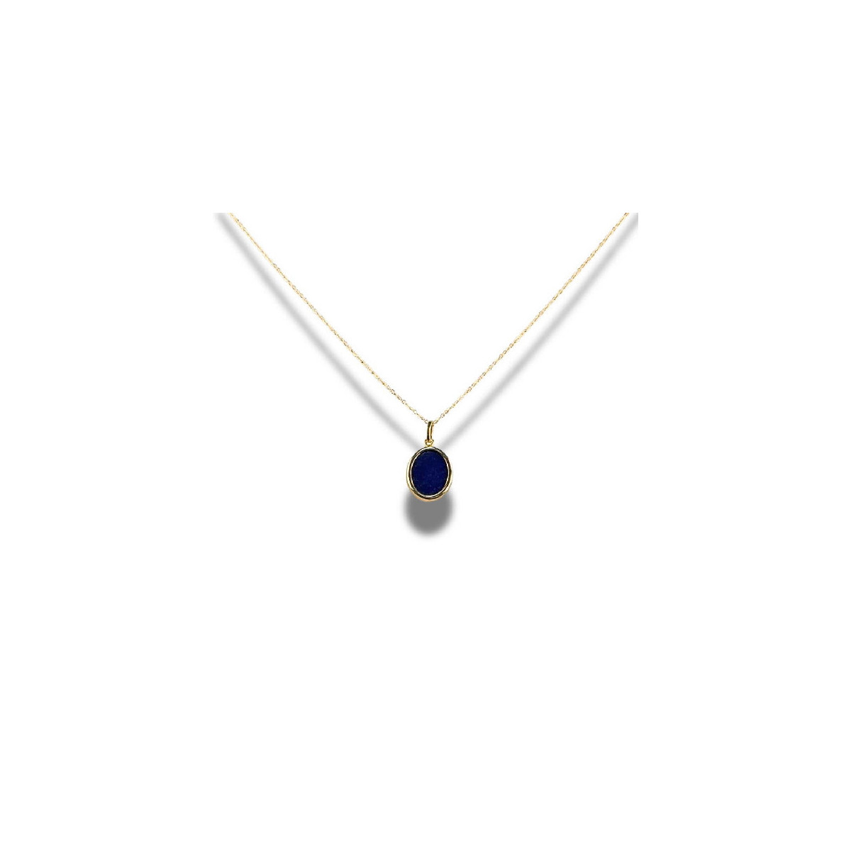 GARGANTILLA DE ORO CON PIEDRA AZUL - 564310