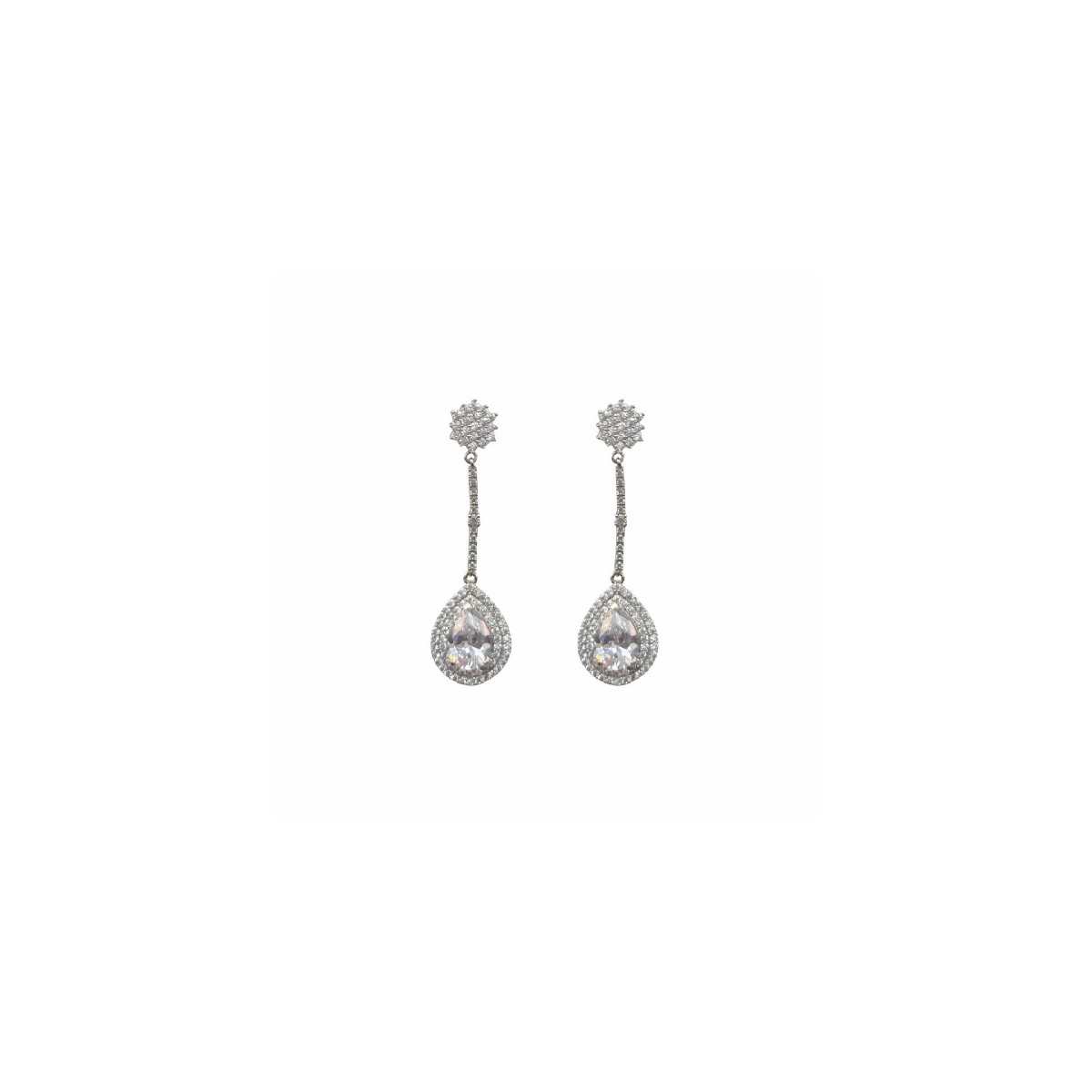 PENDIENTES COMPROMISO ORO BLANCO BRILLO - M-645742B