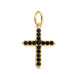 CRUZ DE ORO CIRCONITAS NEGRAS