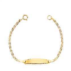 ESCLAVA DE ORO PARA BEBE CON PLACA