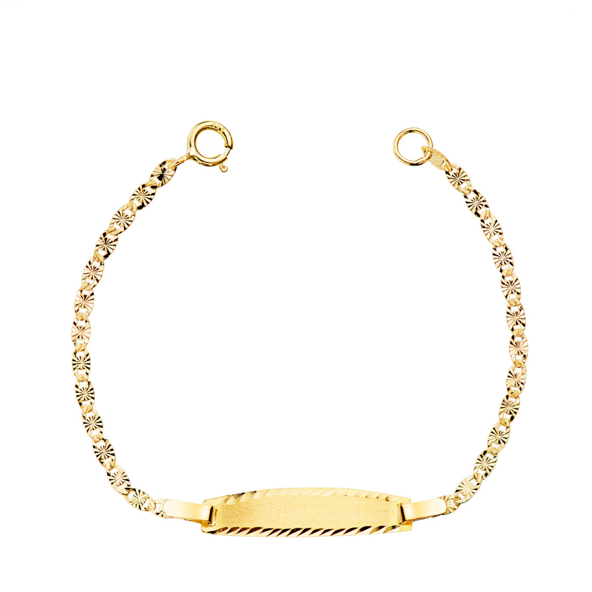 ESCLAVA DE ORO PARA BEBE CON PLACA