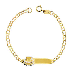 ESCLAVA DE ORO PARA BEBE PLACA OSITO