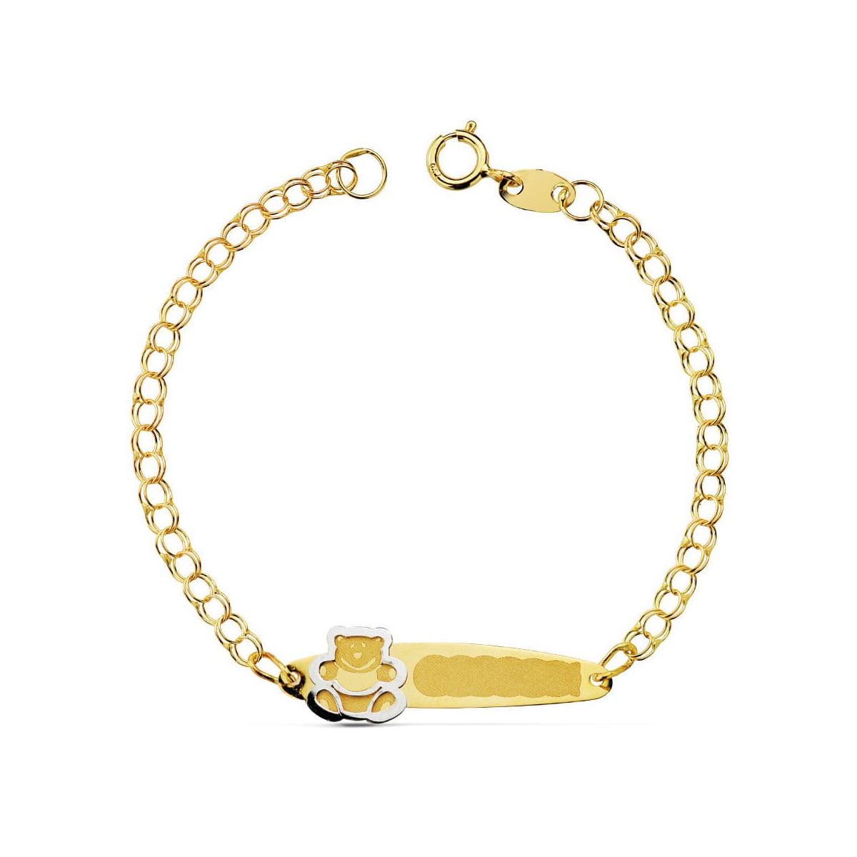 ESCLAVA DE ORO PARA BEBE PLACA OSITO