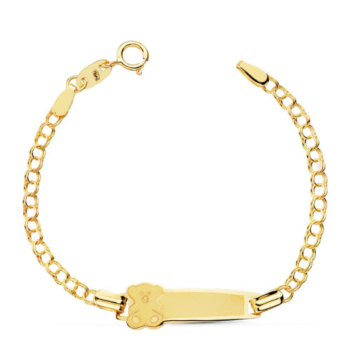 ESCLAVA DE ORO PARA BEBE PLACA OSO