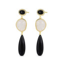 PENDIENTES PROMOJOYA ONIX CUARZO BLANCO DORADO - 9121428