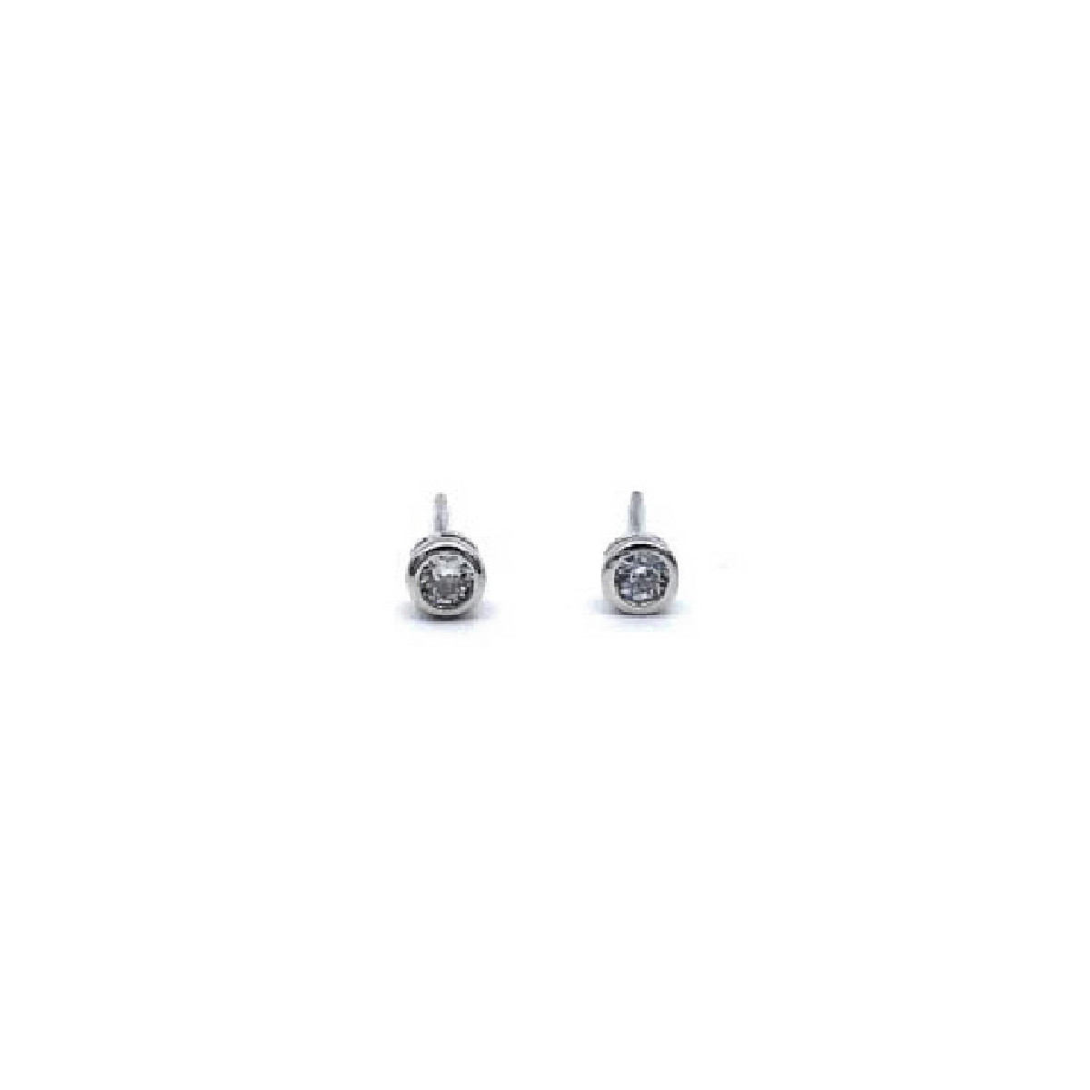 PENDIENTES AURA PLATA CIRCONITA CHATON 3 MM - PPT03088