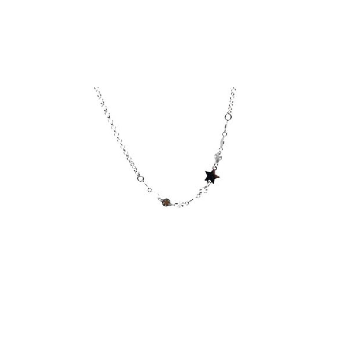 GARGANTILLA AURA PLATA CIRCULOS ESTRELLA - PG01650