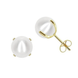 PENDIENTES DE ORO PERLA 8 MM 4 GARRAS - 159
