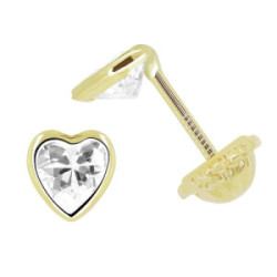 DORMILON DE ORO CORAZÓN CIRCONITA - 2426