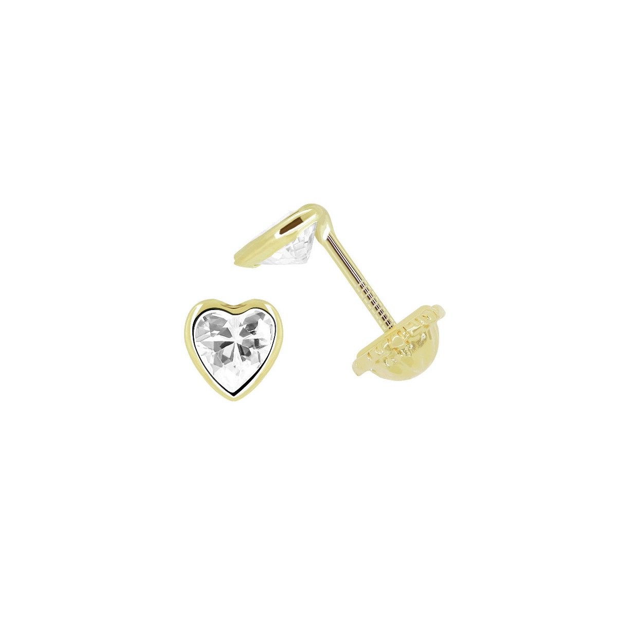 DORMILON DE ORO CORAZÓN CIRCONITA - 2426