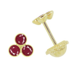DORMILON DE ORO PIEDRAS ROJAS - 2326