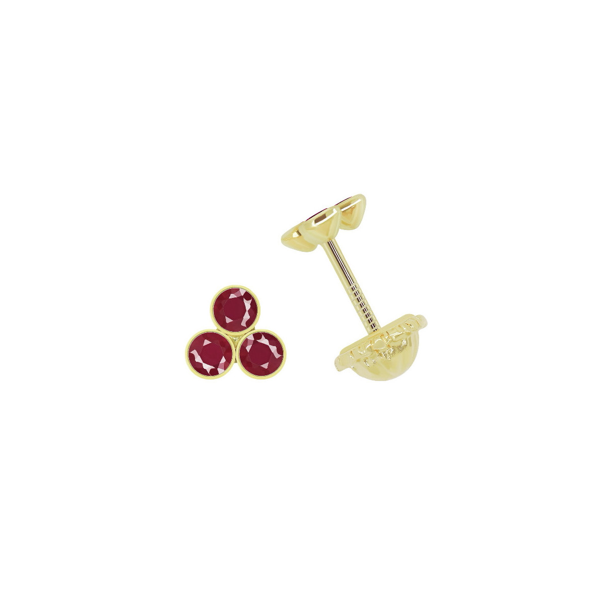 DORMILON DE ORO PIEDRAS ROJAS - 2326