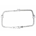 PULSERA ORO BLANCO BISMAR 3 MOTIVOS CIRCONITAS - 4198