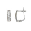 PENDIENTES ORO BLANCO CIRCONITAS CARRIL - 1069