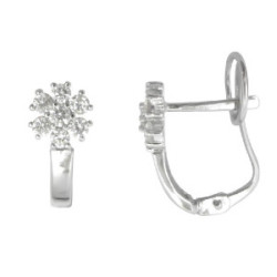 PENDIENTES ORO BLANCO ROSETON CIERRE CATALAN - 6497