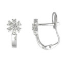 PENDIENTES ORO BLANCO ROSETON CIERRE CATALAN - 6497