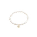 PULSERA DE PERLAS ELASTICA FLOR CIRCONITAS COMUNIÓN - 210-899P