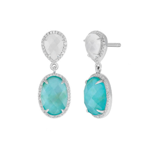 PENDIENTES MAREA AGUA MARINA CIRCONITAS - D03501/AM