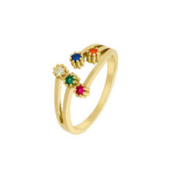 ANILLO MAREA PLATA CABUJON ROSA AMATISTA - D03506/AC14