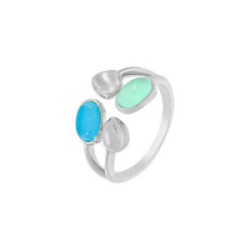ANILLO MAREA PLATA CUARZO VERDE AZUL BLANCO - D03506/AA18