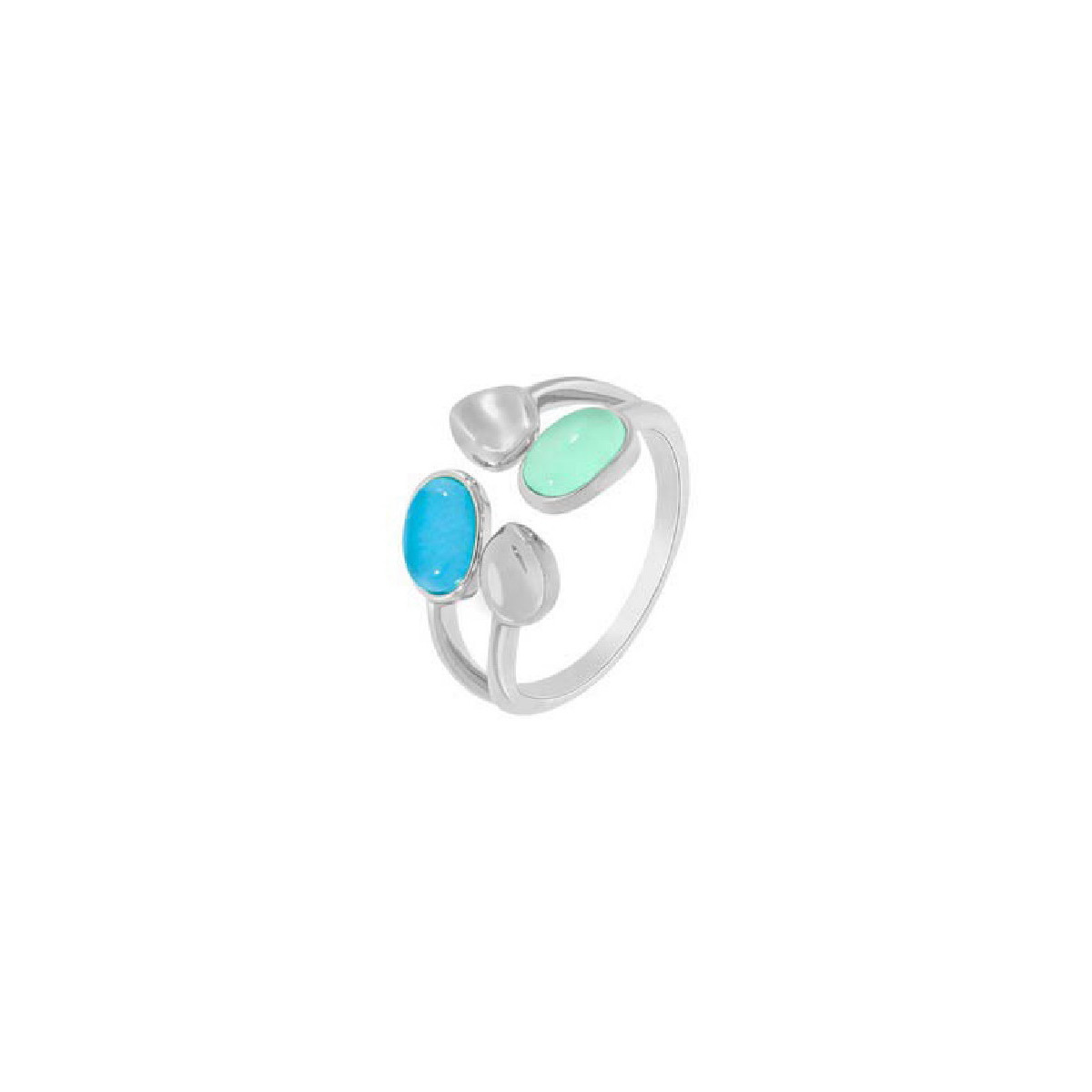 ANILLO MAREA PLATA CUARZO VERDE AZUL BLANCO - D03506/AA18